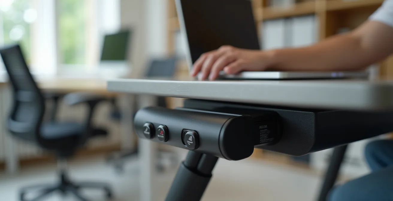 Ergonomische Arbeitsplatzgestaltung mit höhenverstellbarem Schreibtisch