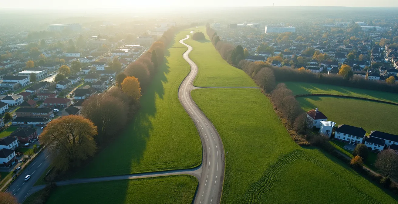Visualisierung der fünf Karrierephasen als ein sich durch verschiedene deutsche Landschaften windender Lebensweg.